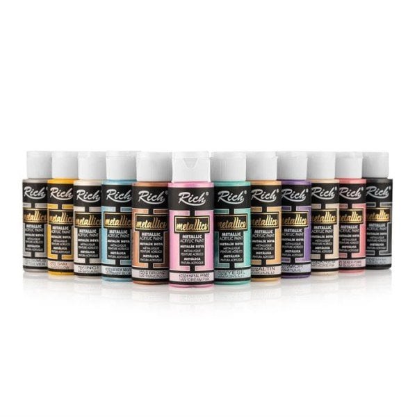 Rich Mastermix Akrilik Boya Metalik Set 12*60 cc