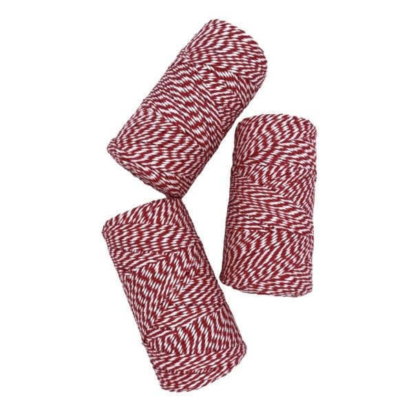 Kırmızı - Beyaz İp - 200 Metre (Bakers Twine))