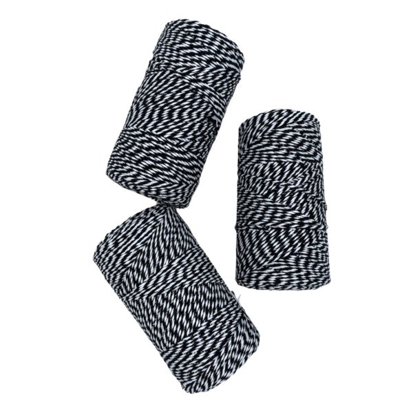 Siyah - Beyaz İp - 200 Metre (Bakers Twine)