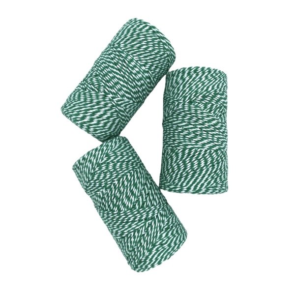 Yeşil - Beyaz İp - 200 Metre (Bakers Twine)