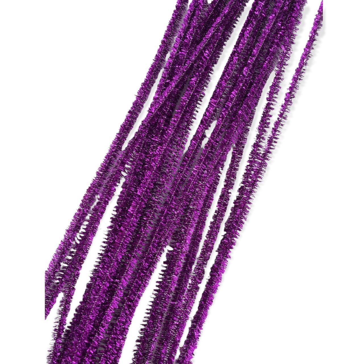 Simli Metalik Şönil 30 cm. 20'li Mor