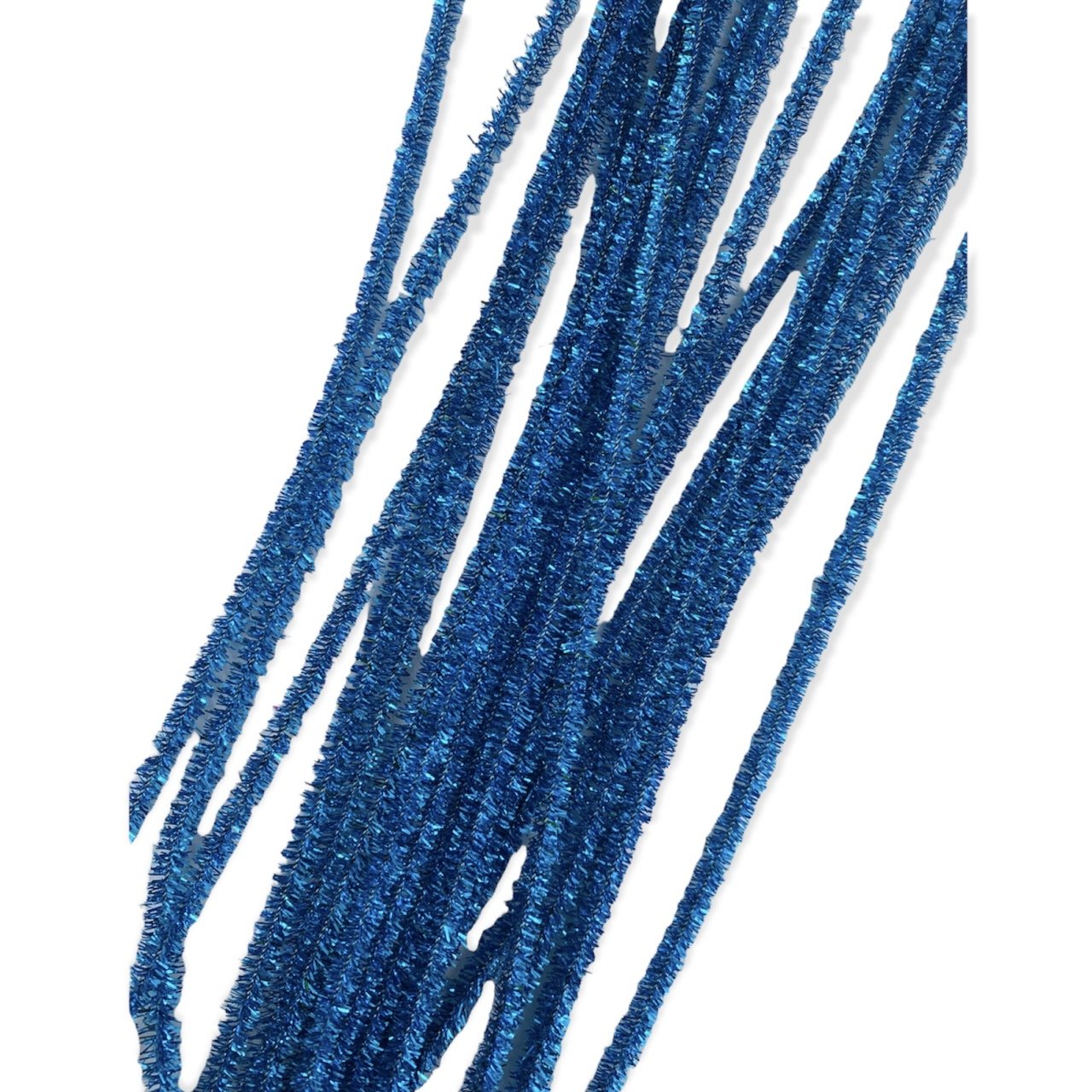 Simli Metalik Şönil 30 cm. 20'li Mavi