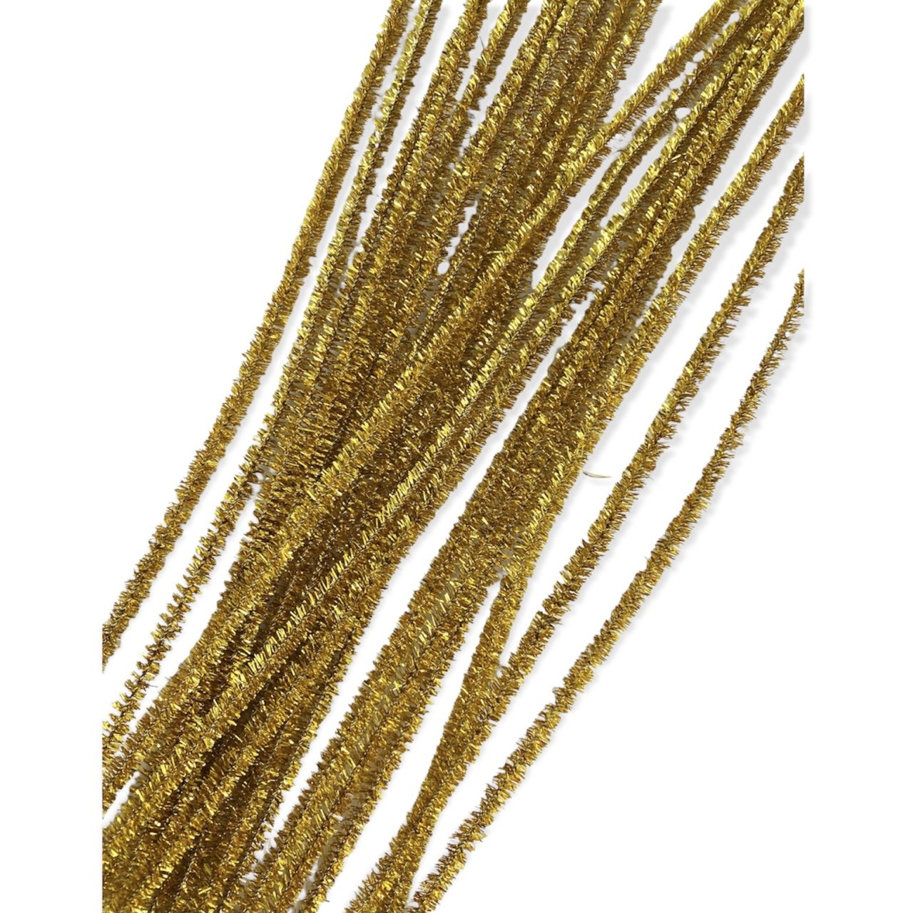 Simli Metalik Şönil 30 cm. 20'li Altın Sarı