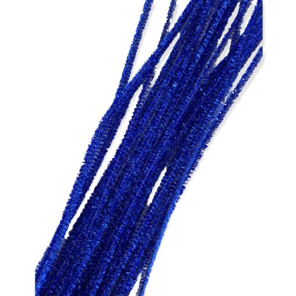 Simli Metalik Şönil 30 cm. 20'li Lacivert