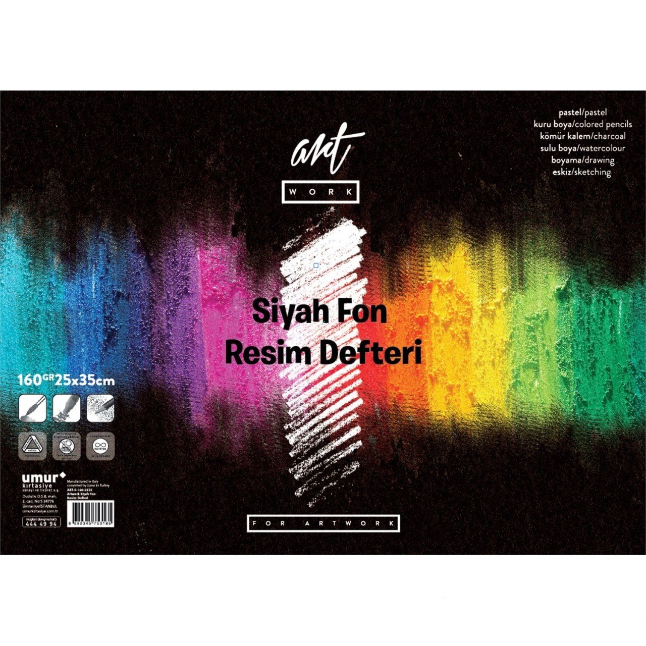 Artwork Siyah Resim Defteri 25*35cm 160 gr.