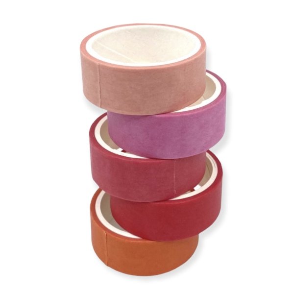 Roco Art Renkli Kağıt Bant (Washi Tape) Kırmızı Tonlar 5*3 mt.