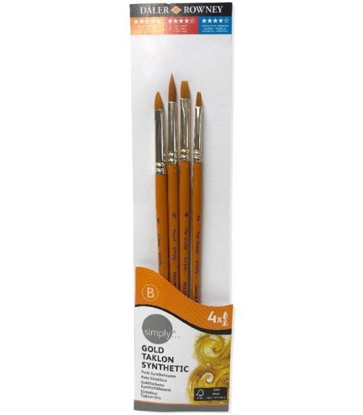 Daler Rowney 4'lü Akrilik Boya Fırça Seti