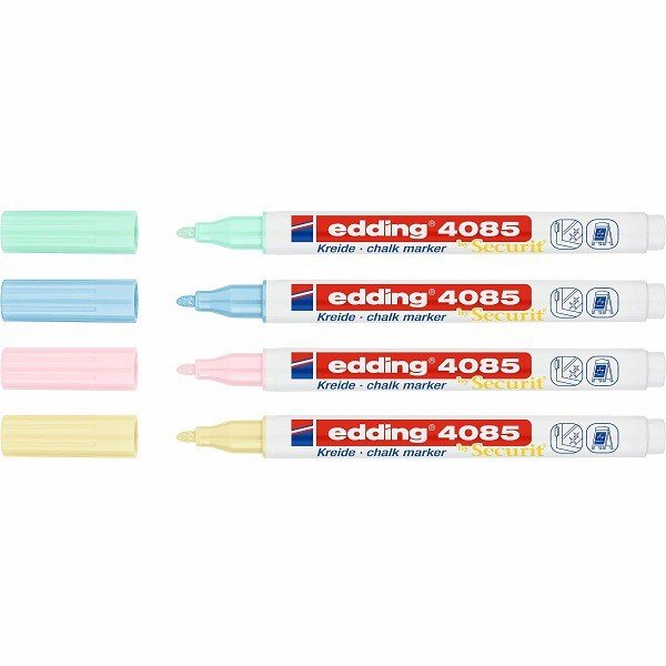 Edding Sıvı Tebeşir 4085 Pastel Renkler 4'lü