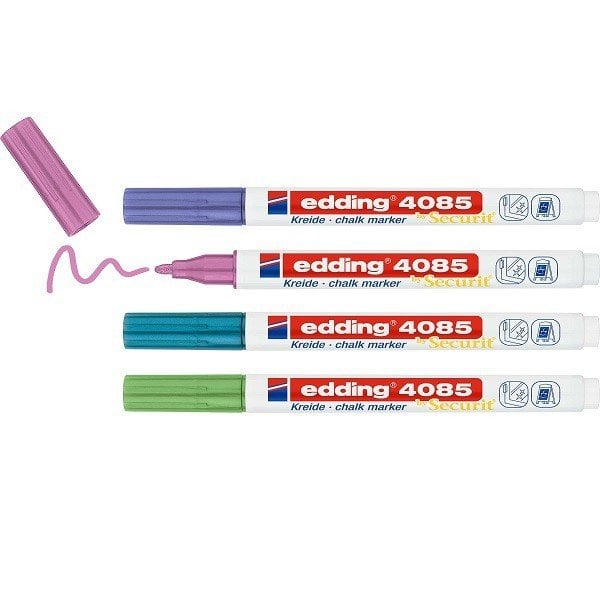 Edding Sıvı Tebeşir 4085 Metalik Renkler 4'lü