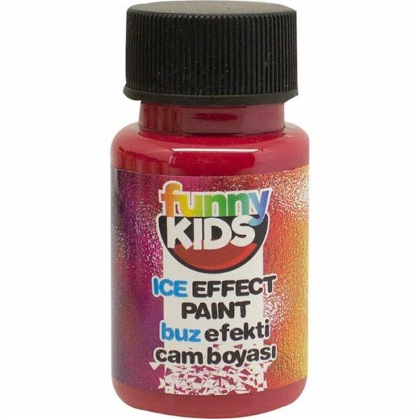 F. Kids Buz Efekti Cam Boyası - Kırmızı