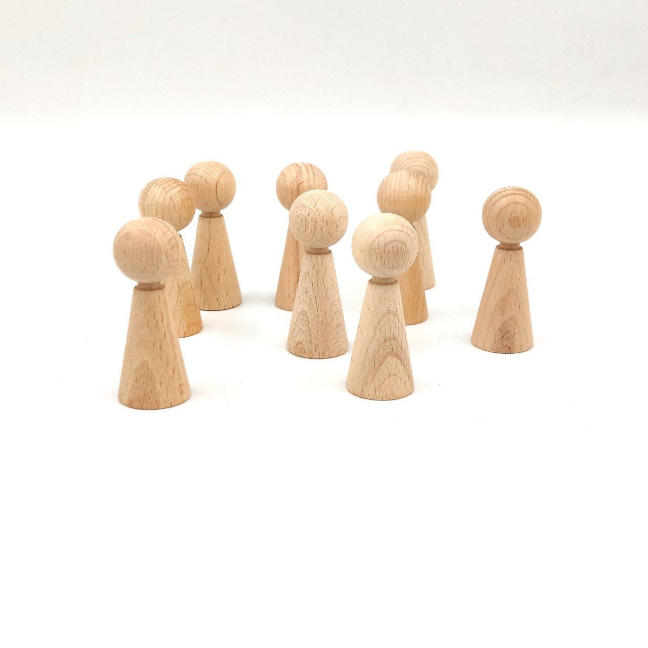 Ahşap Piyon Bebek - Peg Doll 6.3 cm - Boyunlu