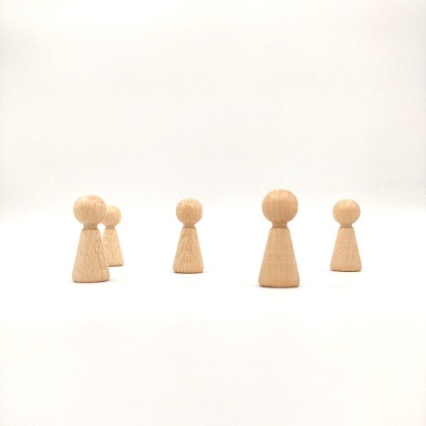 Ahşap Piyon Bebek - Peg Doll 3.5 cm