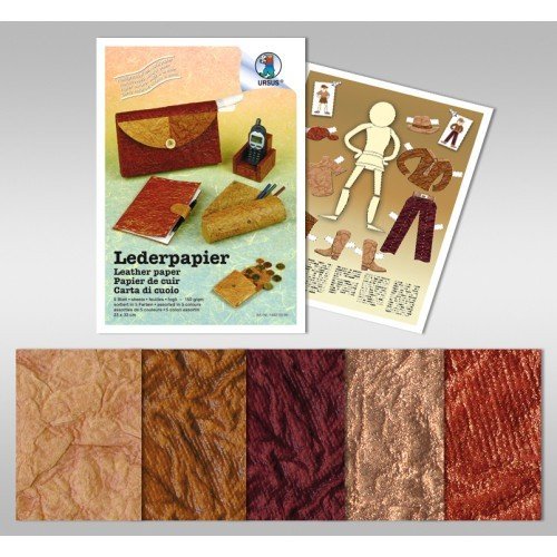 El Yapımı Deri Görünümlü Kağıt 23*33 cm 5'li Paket